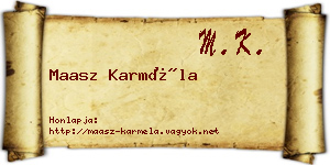 Maasz Karméla névjegykártya